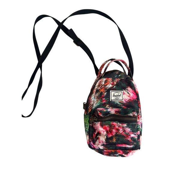 Herschel Supply Co. Mini Backpack With Adjustable Straps Floral Print Zippered - Picture 1 of 5